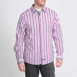 English Laundry Men's Purple Striped Shirt