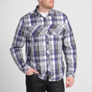 English Laundry Men's Purple Checkered Shirt