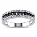 Miadora Sterling Silver 1/2ct TDW Black and White Diamond Ring (H-I, I2-I3)