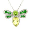 Meredith Leigh Sterling Silver Multi-gemstone Dragonfly Necklace