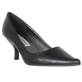 Riverberry Women's Black Pointed Toe Kitten Heel Pumps