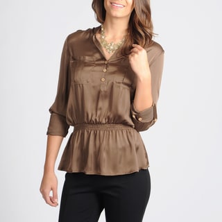 Grace Elements Women's Satin Coffee Utility Shirt