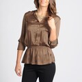 Grace Elements Women's Satin Coffee Utility Shirt
