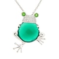 Meredith Leigh Silver Green Onyx, Chrome Diopside and Zircon Necklace