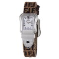 Fendi Women's 'B. Fendi' Mother Of Pearl Dial Brown Fabric Strap Watch