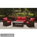 St. Lucia Resin/ Aluminum Settee Set with Corded Cushions (Set of 4)
