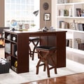 Jaidyn Espresso 3-piece Counter Height Storage Dining Set