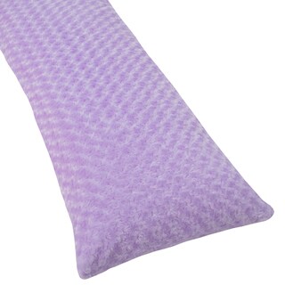 Sweet JoJo Designs Kaylee Purple Minky Full Length Double Zippered Body Pillow Case Cover