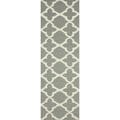 Handmade Luna Flatweave Moroccan Trellis Grey Wool Runner