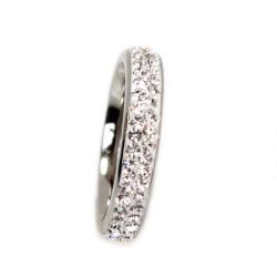 NEXTE Jewelry Stainless Steel Stackable Cubic Zirconia Eternity Band