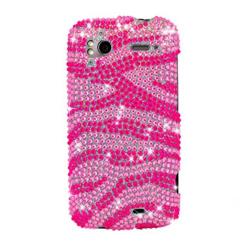 HTC Sensation 4G Pink Zebra Rhinestone Case
