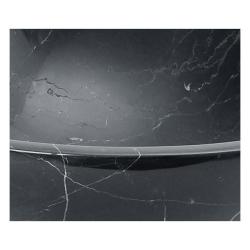 Square Edged Nero Marquino Stone Vessel Sink