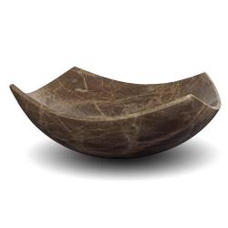 Square Edged Emperador Dark Stone Vessel Sink