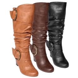 Hailey Jeans Co Women's 'Arenta-7' Wedge Heel Slouchy Mid-calf Boots