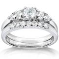 14k White Gold 3/4ct TDW Diamond Bridal Ring Set