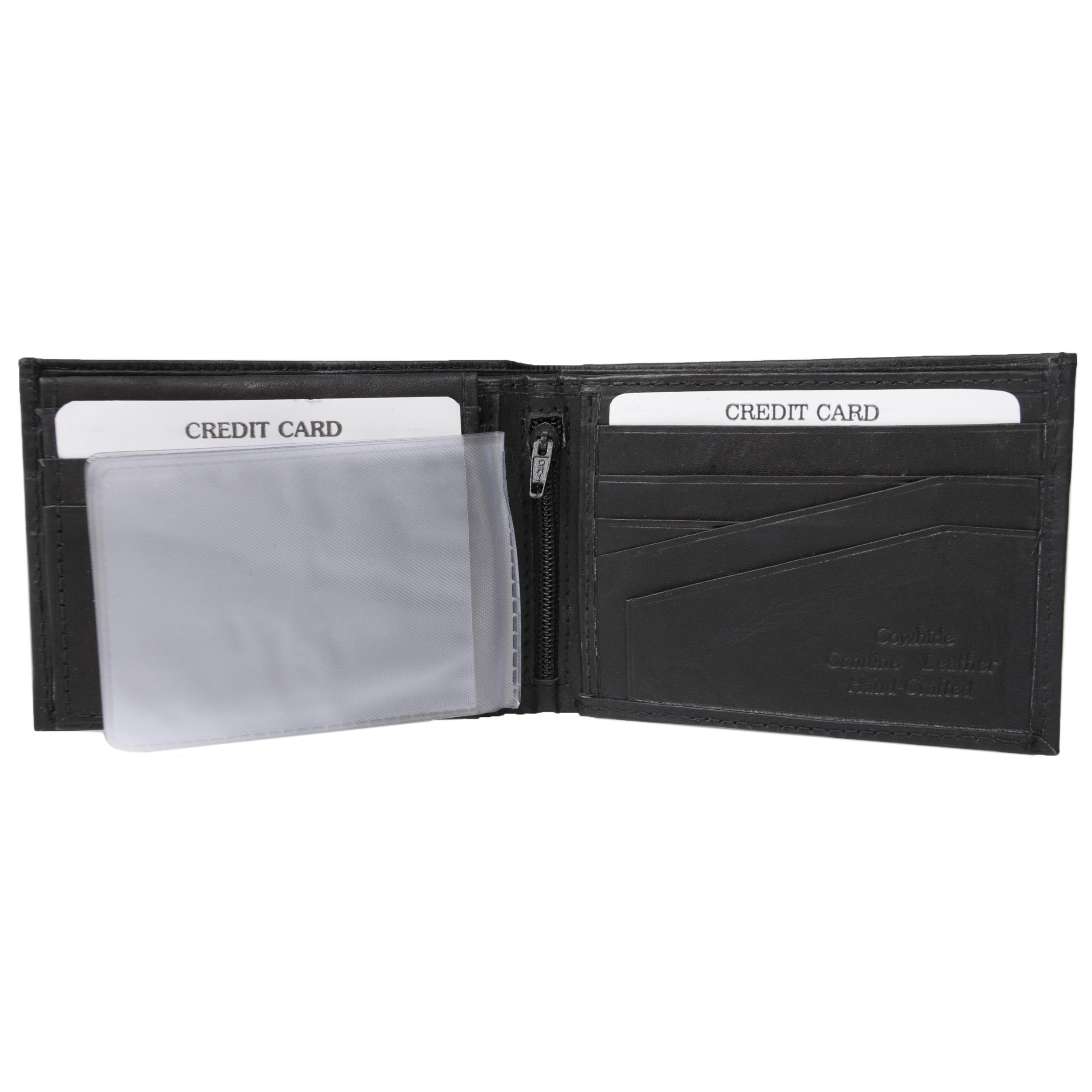 Boston Traveler Men's Genuine Leather Trout Embossed Bi-fold Wallet