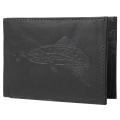 Boston Traveler Men's Genuine Leather Trout Embossed Bi-fold Wallet