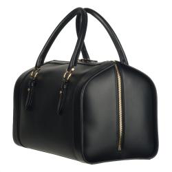 Salvatore Ferragamo Black Leather Bowler Bag