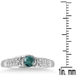 10k White Gold 1/2ct TDW Blue and White Diamond Ring (I-J, I1-I2)