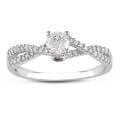 14k White Gold 1/2ct TDW Diamond and Pink Sapphire Engagement Ring (G-H, I2-I3)