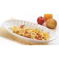 Red Vanilla Scalloped Oval Serving Bowl