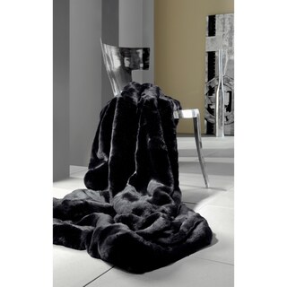 Ibena Faux Fur Onyx Mink Oversized Throw