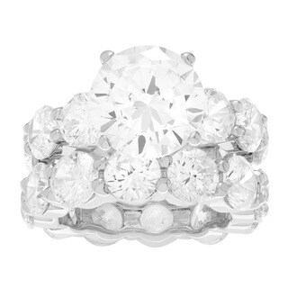 Tressa Sterling Silver Cubic Zirconia Bridal-style Ring Set