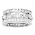 Tressa Sterling Silver Cubic Zirconia 3-piece Eternity Ring Set