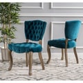 Christopher Knight Home Bates Tufted Grey Fabric Dining Chairs (Set of 2)