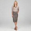 Amelia Women's Blue Metallic Boucle Pencil Skirt