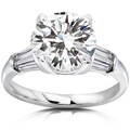 14k Gold Round-cut Moissanite and 3/5ct TDW Diamond Engagement Ring (H-I, I1-I2)
