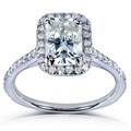 14k Gold Radiant-cut Moissanite and 1/4ct TDW Diamond Engagement Ring (G-H, I1-I2)