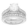 New! Tressa Sterling Silver Cubic Zirconia Round Bridal Engagement Rings