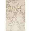 Hand-tufted Solara Antique White Distressed Damask Wool Rug (5' x 8')