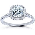 14k Gold Moissanite and 1/4ct TDW Diamond Engagement Ring (G-H, I1-I2)