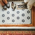 SomerTile Victorian Hex 1-inch Flower Porcelain Mosaic Tile (Pack of 10)