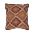 Traditional Wool/ Jute Muliti-color Square Pillows (Set of 2)