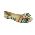 Betani by Beston Women's Striped Ballet Flats