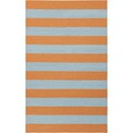 Handwoven TangerineStripe Pumpkin Wool Rug (8' x 11')
