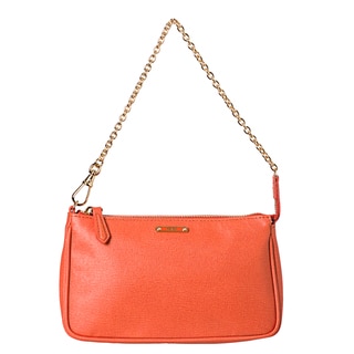 Fendi 'Crayon' Tangerine Saffiano Leather Pouchette Bag