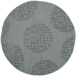 Handmade Circ Grey New Zealand Wool Rug (5' Round)