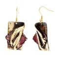 Handcrafted Layered Leaf Copper and Brass Earrings (South Africa)