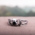 Miadora Sterling Silver 1ct TDW Black Diamond Ring