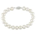 Miadora Sterling Silver Freshwater White Pearl Bracelet (7.5-8 mm)