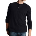 Men's Cotton Long-sleeved Henley Shirt