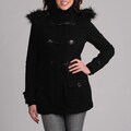 Mo-Ka Black Fleece Women's Toggle Coat