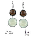 La Preciosa Sterling Silver Double Gemstone Earrings