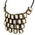 Mosaic Droplets Turquoise Statement Brass Necklace (Thailand)