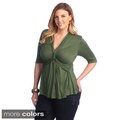 Kiyonna Women's Plus 'Caycee' Twist Front Top