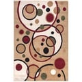 Paterson Collection Contemporary Abstract Circles Ivory Area Rug (7'9 x 9'10)